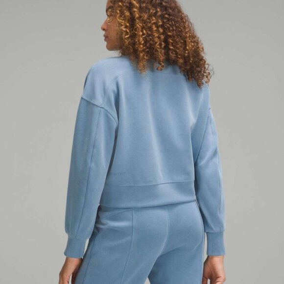 Lululemon Softstreme Perfectly Oversized Cropped Crew Utility Blue - Picture 2 of 9